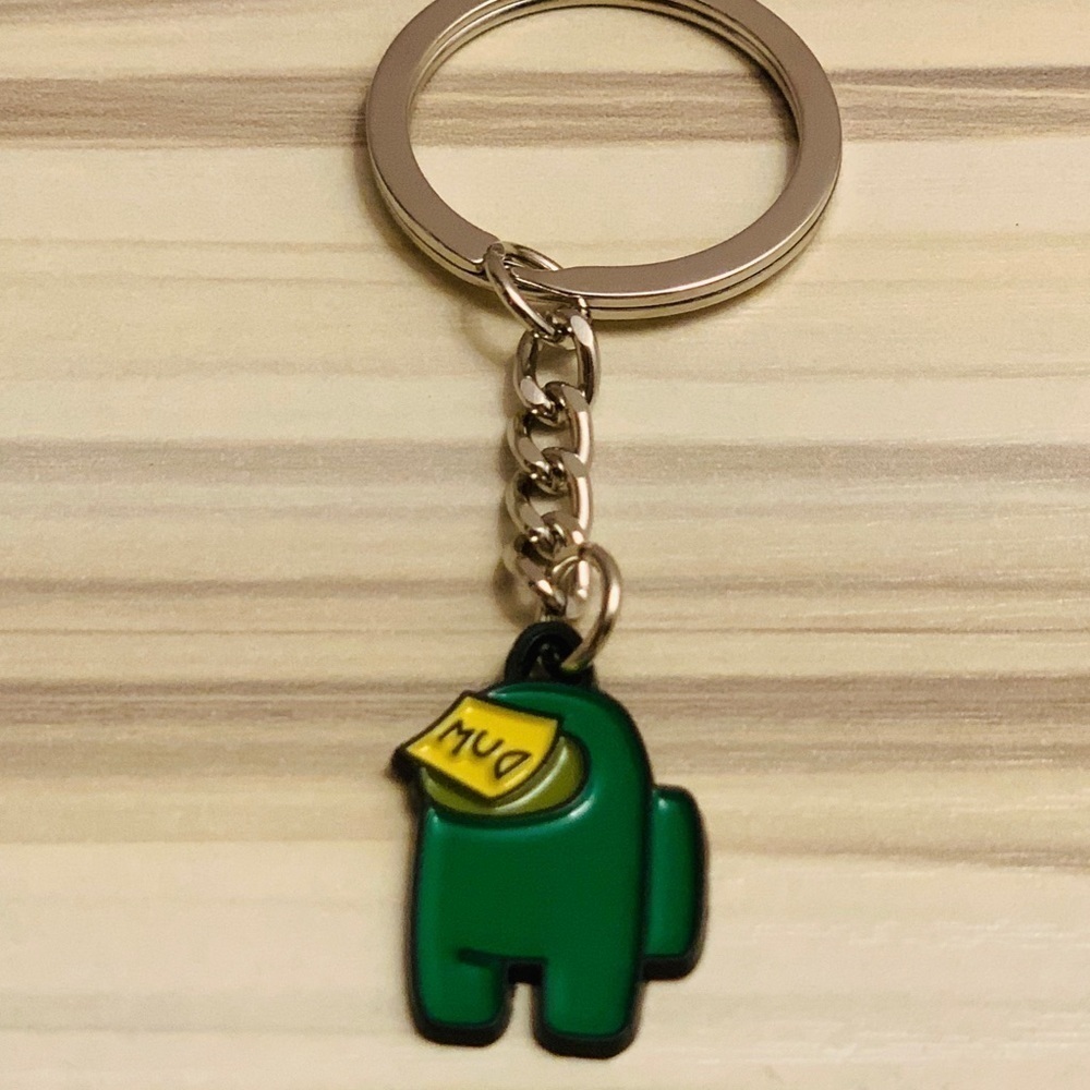 New 3/$15 mini AMONG US keyring - Green x 1